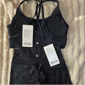 Lululemon Leopard Sports Bra And Shorts Set